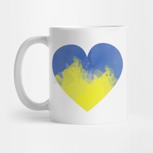 Ukrainian heart, digital watercolor. Ukrainian illustration. Mug